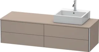 Duravit XSquare Konsolenwaschtischunterbau wandhängend Basalt Matt 1600x548x400 mm - XS4914R4343 XS4914R4343
