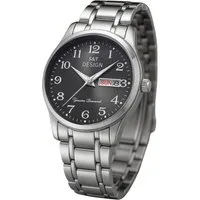 S&T Design Quarzuhr Herren Uhr Edelstahl Armbanduhr Herrenuhr, (Geschenkebox (Etui), inkl. Armbandkürzer & Etui), Männer Uhr 3Bar Wasserdicht Datum Große Ziffern Zahlen Analog