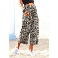 LASCANA Culotte mit luftig-weitem Bein (mit Bindegürtel) mit Alloverdruck, 7/8-Länge, leichte Sommerhose, Schlupfhose