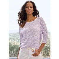 LASCANA 3/4-Arm-Shirt mit modischem Zebra-Muster aus luftigem Viskose-Strick