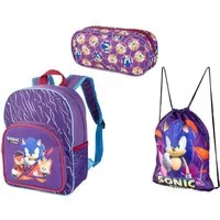 Sonic Kinderrucksack DURABO - 3er-Set für die Schule Rucksack Tasche