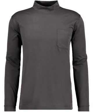RAGMAN - Softknit-Shirt langarm mit Stehkragen anthrazit - Gr. - S