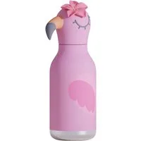 ASOBU Trinkflasche Kindertrinkflasche BESTIE mit Strohhalm 460ml - FLAMINGO