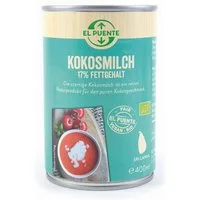 El Puente Dip Bio-Kokosmilch 17 % Fettanteil, Fair Trade, Vegan, Bio, Glutenfrei, Handmade