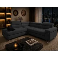 Goldstoff Ecksofa mit Schlaffunktion, Cord Couch für Wohnzimmer - Cord Ecksofa, Cord Sofa VOYAGE 2 Teile, Großer Bettkasten
