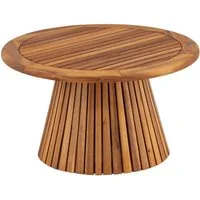Luxusbetten24 Gartentisch Hewa, aus Teakholz in geriffelter Optik
