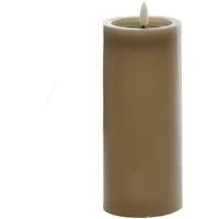 B&S LED-Kerze LED Wachskerze taupe 17,5 x Ø 7,5 cm mit Flackerflamme und Timer