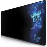 CSL Gaming Mauspad XXL Speed Mousepad 900 x 400 x 3 mm, große Tischunterlage (1-St), rutschfest, abwaschbar, Geschwindigkeit & Präzision, Schmetterlinge