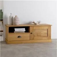 IDIMEX Lowboard VENETA, Tv Lowboard mit 1 Tür & 1 Schublade aus Kiefer Massivholz natur
