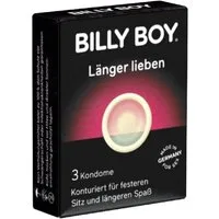 Billy Boy Kondome Länger Lieben Kondome für mehr Ausdauer, Packung mit, 3 St., Kondome mit integriertem Ring vor der Eichel, Kondome für längere Liebe - ohne Chemikalien