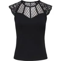 ONLY Spitzenshirt ONLEMILIE S/L DETAIL TOP CS JRS Viskosemischung, regular fit