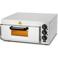 vertes Speisenwärmer Gastro Pizzaofen mit feuerfestem Stein, (Timerfunktion und Beleuchtung, Steinofen für original italienische), Steinofen mit Edelstahlgehäuse Hitze regelbar bis 350°C
