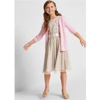 bonprix Midikleid für festliche Anlässe, Regular Fit, mehrlagiger Rockteil mit Falten
