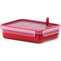 Emsa Mikrowellenbehälter Clip & Micro mit Einsätzen 1.2 L Rot, Kunststoff, (1-tlg)