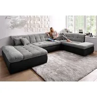 DOMO collection Wohnlandschaft MORIC 353x216x80 cm, mit viel Platz, U-Form, auch in Cord, im XXL-Format, wahlweise mit Bettfunktion und Armlehnenverstellung