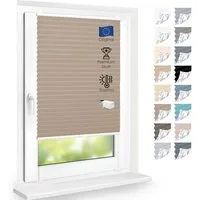 DomDeco Plissee Premium Thermo Plissee ohne Bohren, Sichtschutz, lichtdurchlässig, blickdicht, Klemmfix, Thermo-Wärmeschutz, verdunkelnd, blickdicht, Stufenlos