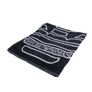 Emporio Armani EA7 - Badetuch, gewebter Stoff, Großes Logo (Marine)