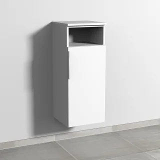 Sanipa 3way Mittelschrank mit 1 Tür und 1 offenem Fach, Weiß-Soft, UM13343 UM13343