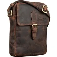 Benthill Messenger Bag Herren Umhängetasche Echt Leder Wandertasche Messenger Schultertasche, Reißverschlussfach
