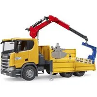Bruder® Spielzeug-LKW 03551 Scania Super 560R Baustellen-LKW, mit Kran und 2 Paletten, für Kinder ab 4 Jahren