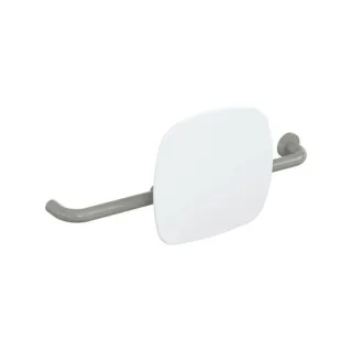 Hewi 801 Rückenstütze 801.51.9261R95 Wandabstand 150mm, Ausführung rechts, Lehne signalweiß, felsgrau