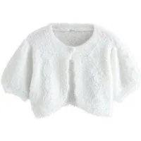 Next Strickjacke Flauschiger Perlen-Bolero für besondere Anlässe (1-tlg)