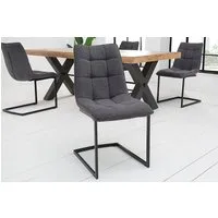 riess-ambiente Freischwinger MIAMI dunkelgrau / schwarz (Einzelartikel, 1 St), Esszimmer · Webstoff · Metall · Industrial