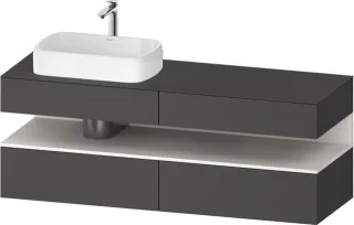 Duravit Qatego Konsolenwaschtischunterbau wandhängend Graphit Matt 1600x550x600 mm - QA4777084490010 QA4777084490010