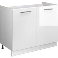Vicco Unterschrank Fame-Line, Weiß Hochglanz/Weiß, 100 cm ohne Arbeitsplatte (1-St)