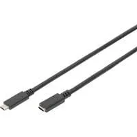 USB 3.2 Gen 2 Verlängerungskabel, USB-C Stecker > USB-C Buchse schwarz, 0,7 Meter, PD 60 Watt