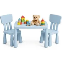 relaxdays Kindersitzgruppe 3-teilige Kindersitzgruppe, blau