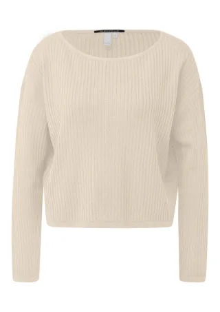 Q/S designed by - Rippstrick-Pullover beige - Gr. - M
