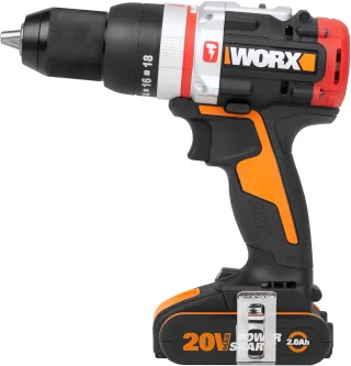 Worx Akku-Schlagbohrmaschine "WX354" Set, bürstenloser Motor, 18+1+1 Drehmoment, 60Nm, inkl. 2 Akkus & Ladegerät