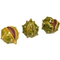 Florists Products Streudeko Deko Kastanien Keramik Set 6 cm – Grün-Gelb – Herbst, 6 Stück