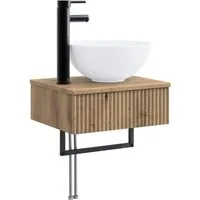 vidaXL Badezimmerspiegelschrank Wandmontiertes Waschbecken Artisan-Eiche 40 x 35 x 39 cm (1-St)