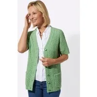 Witt Strickjacke Strickjacke Kurzarm Ajour, Jersey