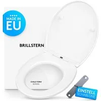 BRILLSTERN WC-Sitz BRILLSTERN - Toilettendeckel Absenkautomatik abnehmbar 43,7 X 36,2 cm (inkl. Befestigungsmaterial), Absenkautomatik, zur Reinigung abnehmbar, Duroplast