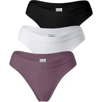 Yenita® String Damen Tanga mit elastischem Logobund (3-St) in angenehmer Baumwoll-Stretchqualität