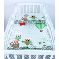 BabyLux Babybettwäsche BABYLUX Kinderbettwäsche 2 Tlg. 90 x 120 cm Bettwäsche Bettbezug Kind, 55. Eule Grün