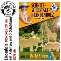 Corvus Experimentierkasten Schnitzholz Wildtiere 1, klein