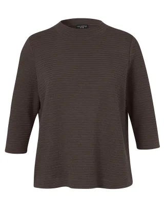 VIA APPIA DUE - T-Shirt Stehkragen 3/4 Arm kaffee - Gr. - 44
