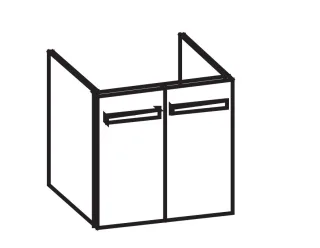 Artiqua 413 Waschtischunterschrank für 4U 123470, Sangallo Grau quer, 413-WU2T-K20-7152-432 413-WU2T-K20-7152-432