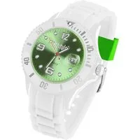 Taffstyle Quarzuhr Silikon Armbanduhr Weiß mit Datum Quarzuhr mit farbigen Ziffernblatt, Analoge Uhr mit Datum sportliches Design unisex für Damen und Herren