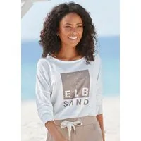 Elbsand Langarmshirt Irpa mit Logodruck, Baumwoll-Mix, sportlich-casual