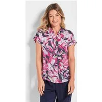 GOLDNER Hemdbluse Sommerliche Bluse mit Blumenmuster Luftige Viskosebluse mit Hemdkragen und Knopfleiste, Allover-Print