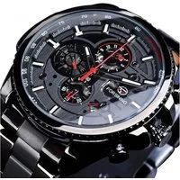 Rötting Design Automatikuhr Herrenuhr Armbanduhr Marke Forsining schwarzes Ziffernblatt, Edelstahl, Datum Wochentag Monats Anzeige