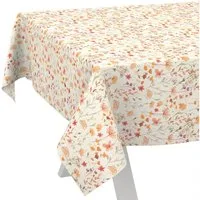 ANRO Tischdecke abwaschbar LANA Alessia-Wildblumen (Einzelstück 1-tlg), wasserabweisend Alessia-Wildblumen Orange-Beige 100x140cm