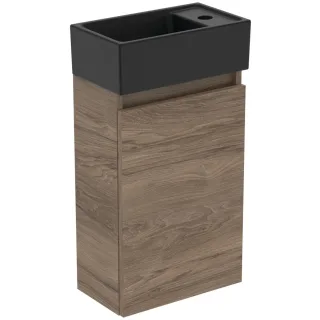 Ideal Standard Möbelpaket Eurovit+ HWB re.37cm Schw. u.Schrank 36cm m.Tür Nussbaum geflammt, R0578Y9 R0578Y9