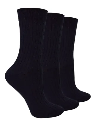 3 Paar Damen Original Merinowollsocken | Steven | Atmungsaktive dicke warme Stiefelsocken - Schwarz