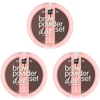 Essence Augenbrauen-Puder BROW POWDER DUO SET, 3-tlg., natürliche Definition der Augenbrauen, präzise Anwendung, verblendbar.